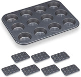 Relaxdays Muffinform, Set 2Er, 12Er Muffinbleche, Antihaftbeschichte, Carbonstahl, Muffins & Cupcakes, Ø 6,5 Cm, Grano, 10030825 Stampi e teglie Naty Shop 2