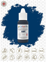 Sugarflair Colourflex Colorante alimentare a base di olio, Blu Navy, Colorante alimentare liquido altamente concentrato, Colorante alimentare per crema al burro, cioccolato, pasta, fondente, glassa e altro - 15 ml