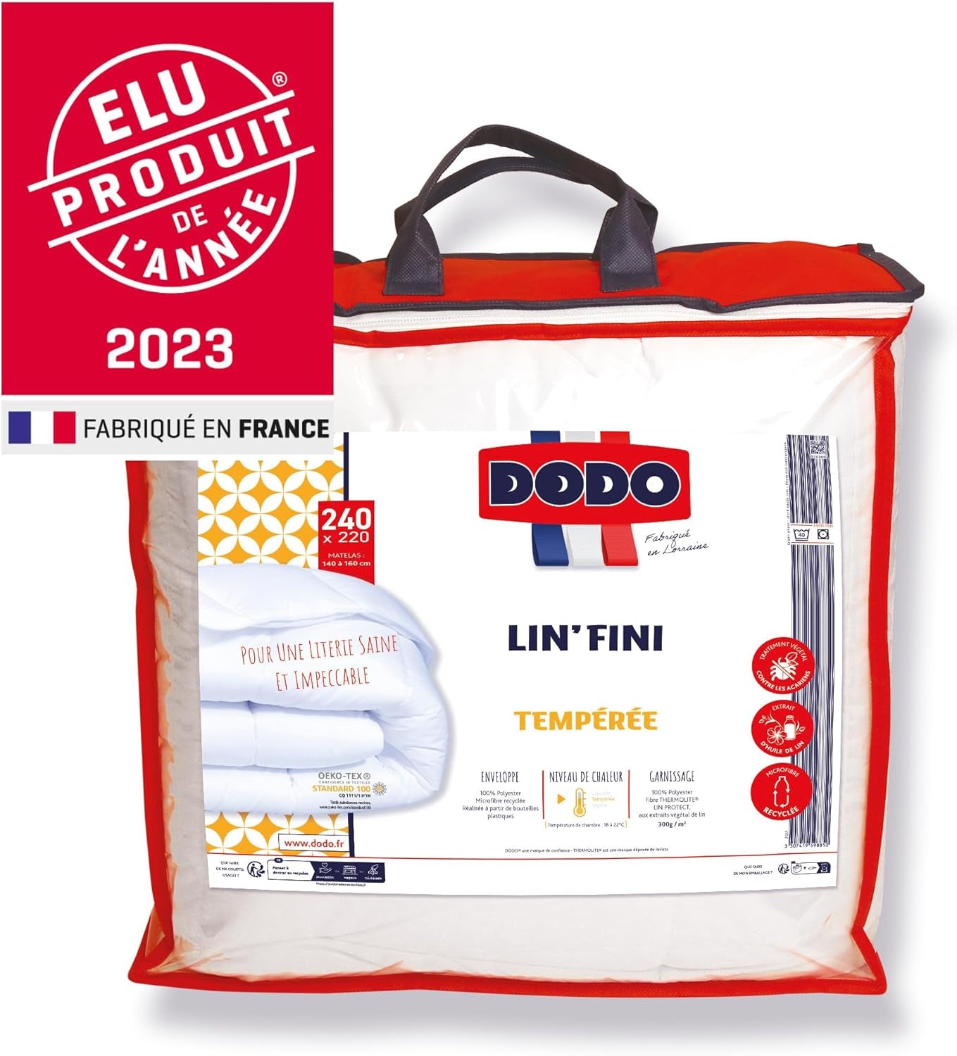 DODO | Elu Prodotto dell'Anno 2023 Trapunta L, 220 X 240 Cm, Per letto matrimoniale, Morbidissima, Riciclata, Lavabile in lavatrice a 40 °C Piumini e trapunte Naty Shop