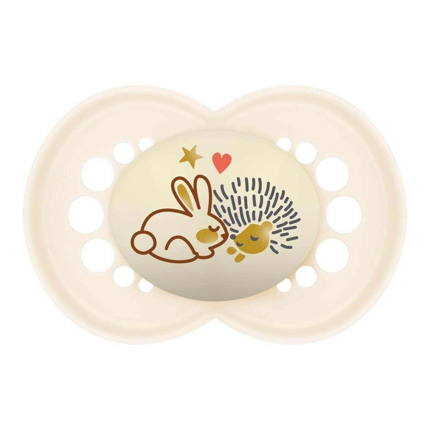 MAMMA | Ciuccio beige originale 18+ mesi (confezione da 3) selezione colore casuale - Tettarella simmetrica in silicone ultra morbido - Ciuccio per bambini dalla forma anatomica per uno sviluppo ottimale della bocca
