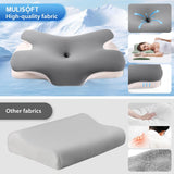 MULISOFT Cuscino in Memory Foam, Comodo Cuscino per la Testa, Cuscino di Supporto per il Collo, Cuscino ergonomico per chi dorme sul fianco (Grigio) Cuscini ortopedici cervicali Naty Shop