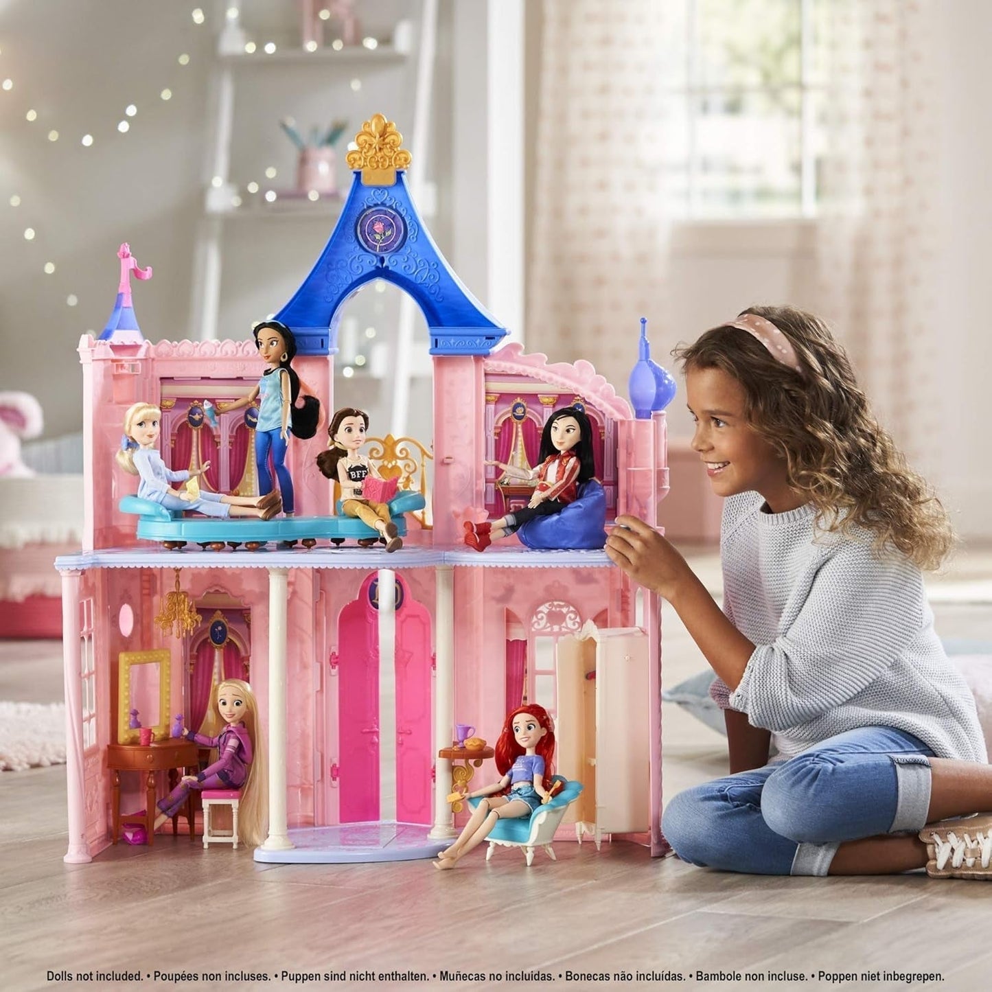 Disney Princess Castle Comfy Squad Casa delle bambole con 6 mobili e 16 accessori Giocattolo per bambine di 5 anni Case delle bambole Naty Shop
