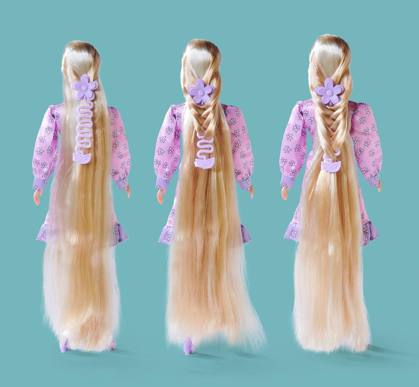 Simba 105733640 - Steffi Love Flower Hair, bambola con capelli extra lunghi, include 6 clip, accessorio treccia e pettine, 29 cm, dai 3 anni in su