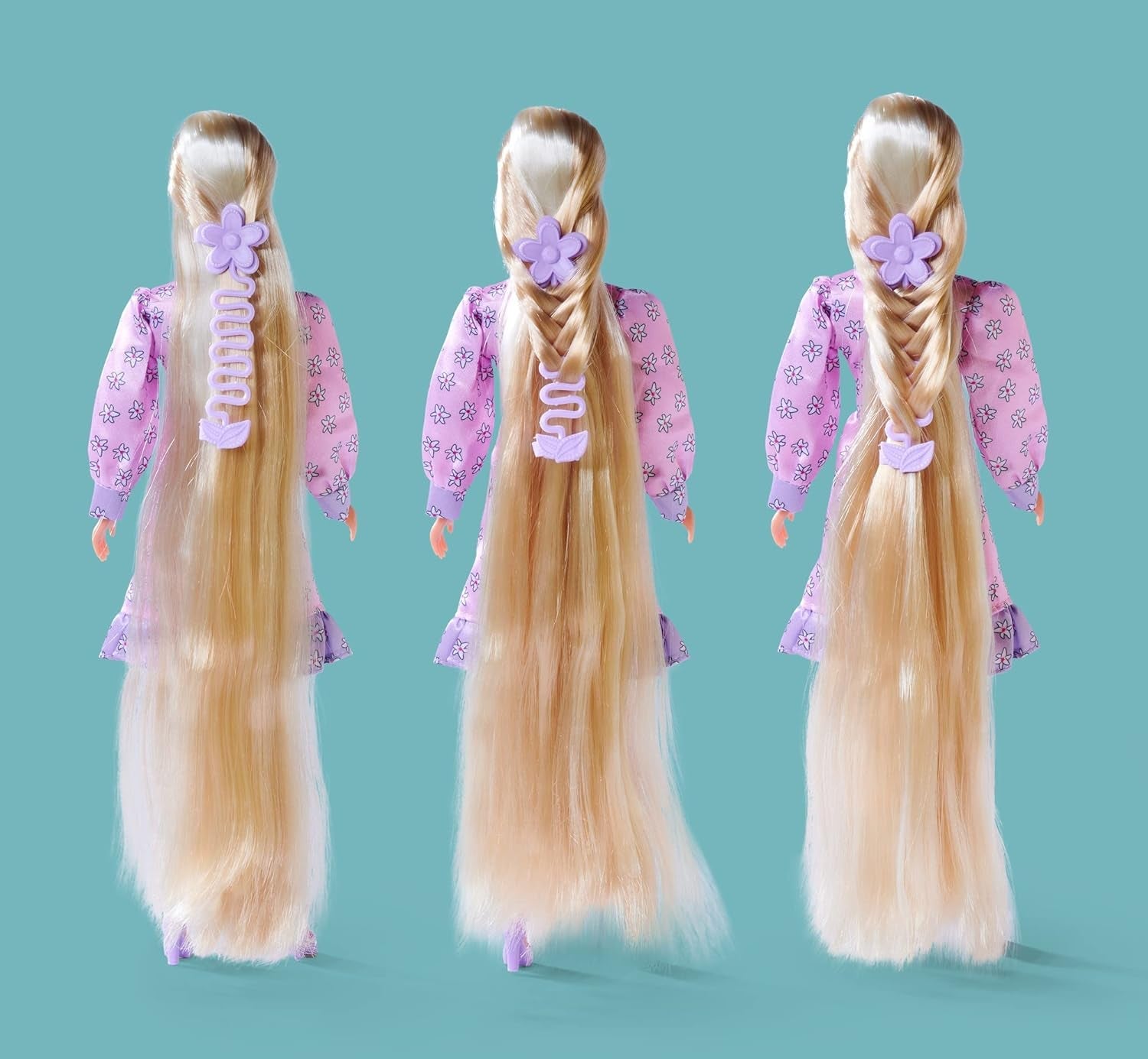 Simba 105733640 - Steffi Love Flower Hair, bambola con capelli extra lunghi, include 6 clip, accessorio treccia e pettine, 29 cm, dai 3 anni in su