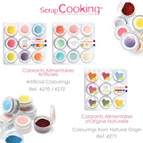 Scrapcooking - Set di 9 coloranti alimentari pastello - Blu, Giallo, Corallo, Rosa, Turchese, Verde lime, Bianco, Verde acqua, Rosa cipria - Polvere colorante commestibile per torte, muffin, macarons - 4272