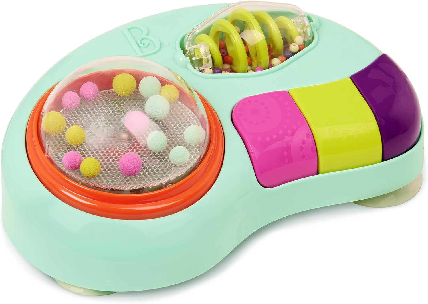 B. giocattoli - Gioco per bambini per seggiolone - Gioco a ventosa con musica, luci, suoni - Gioco sensoriale - Gioco di attività motoria per bambini - dai 6 mesi - Whirly Pop Baby Toys Naty Shop