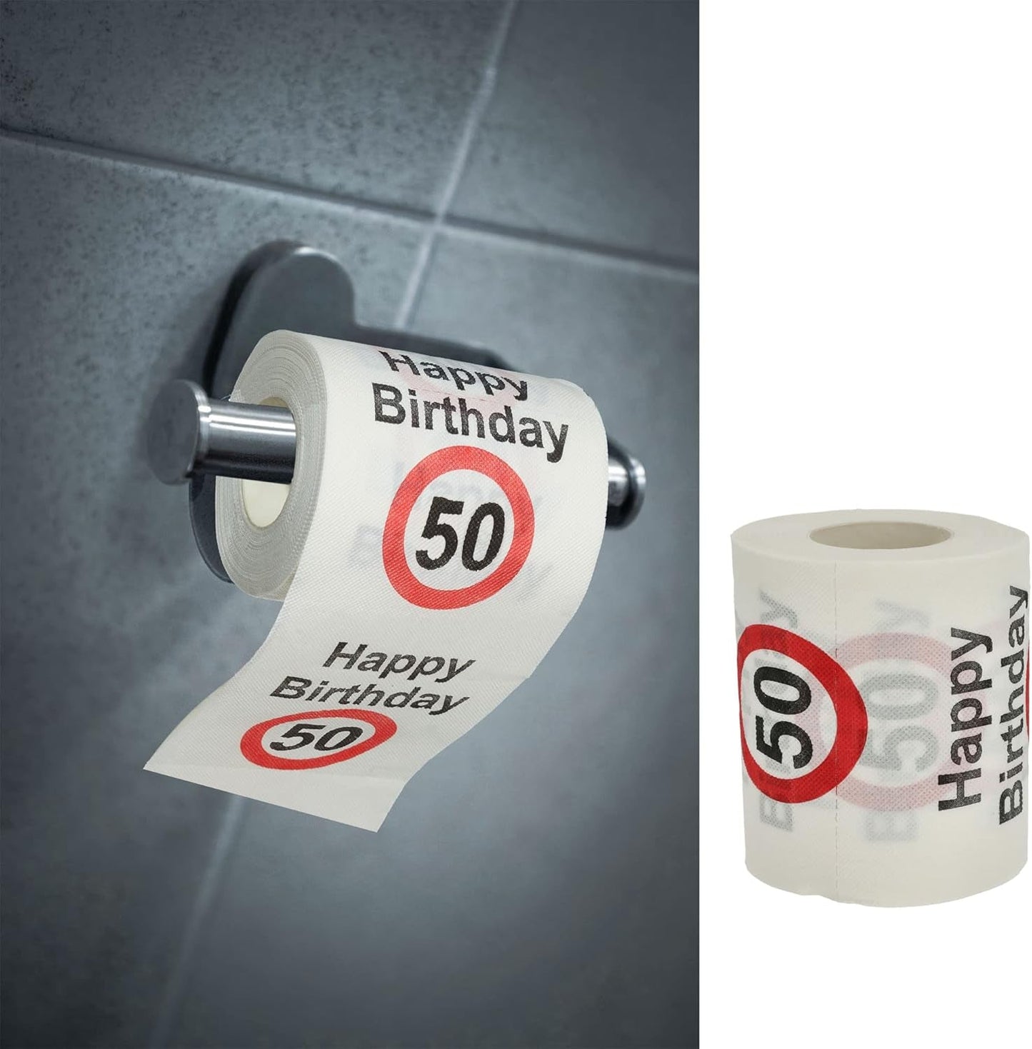 Set 4 carte igieniche "Buon 40° compleanno" │40° compleanno 24 metri 2 tessuti 180Gr/Qm │ Carta igienica motivo carta igienica (4 X carta igienica 40)