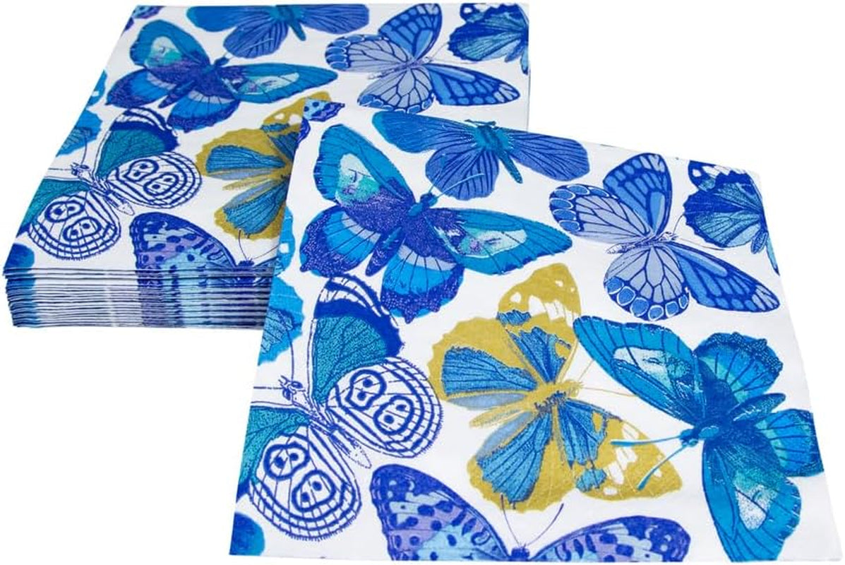 Tovaglioli Butterfly, blu, confezione da 20 pezzi