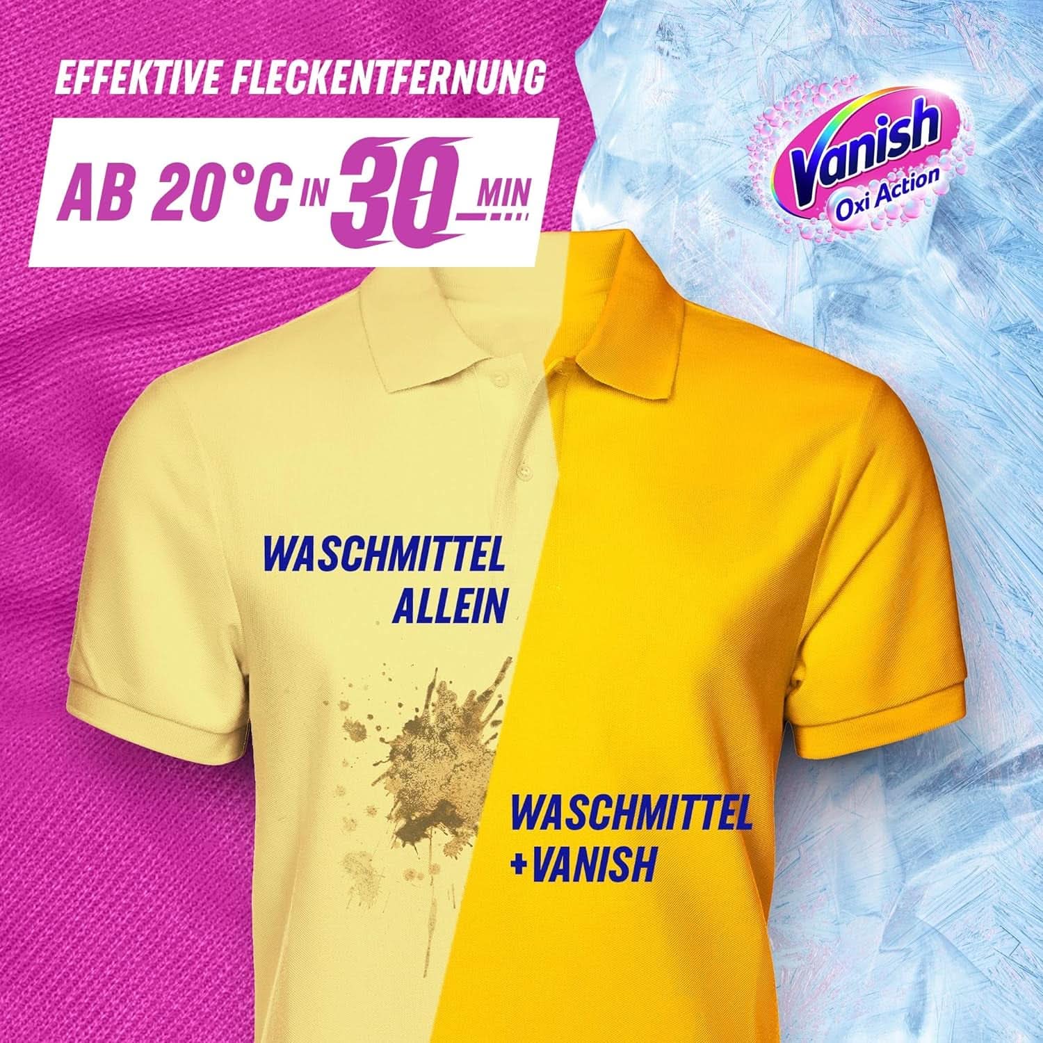 Vanish Oxi Action Powder Pink - 1.125 Kg - polvere smacchiante e migliorativa senza cloro - per bucato colorato Detersivi Bucato Naty Shop