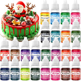Colorante alimentare in polvere - 24 coloranti alimentari altamente concentrati coloranti alimentari vivaci per torte, macarons, fondente, dolci al forno, glassa, crema al burro, biscotti - 2 g (ciascuno)