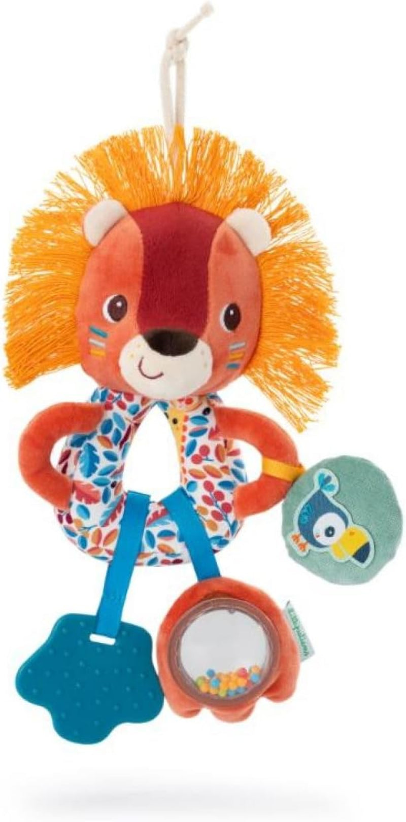 Lilliputiens - Anelli multiattività Louis il Lupo - Sonaglio per neonati con suoni, texture e colori - Facile da afferrare - Stimola i sensi e promuove le capacità motorie - Da 3 mesi - 83505 Baby Toys Naty Shop Jack