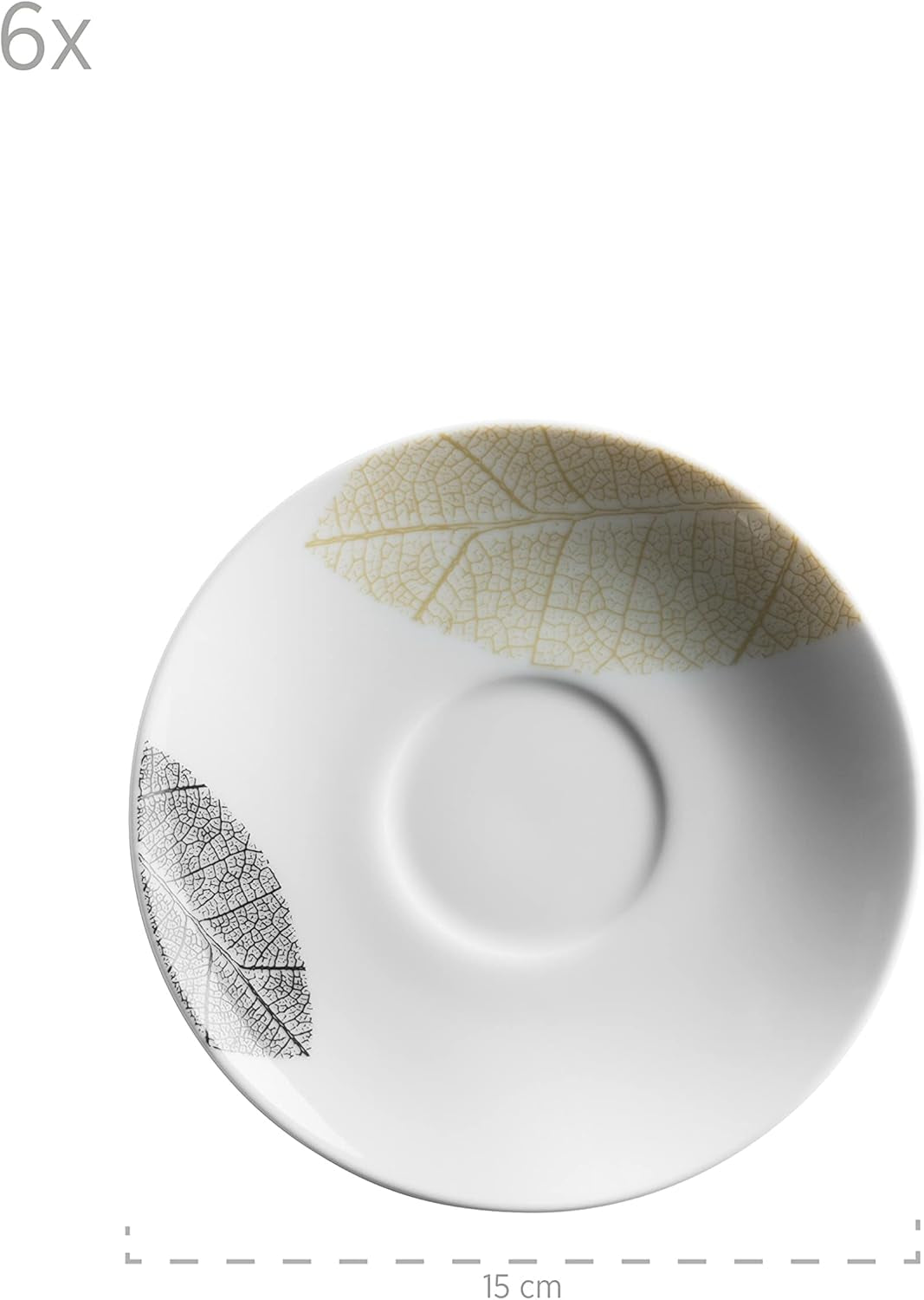 MÄSER 931215 Servizio da tavola splendidamente decorato per 6, servizio combinato 30 pezzi, con forme senza cornice, porcellana, bianco