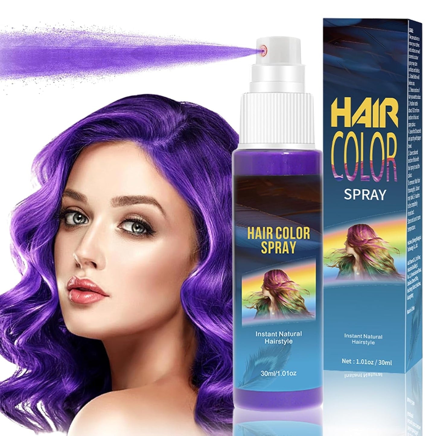 Lacca Colorante Per Capelli - Spray Colorante Temporaneo Per Capelli Verde Da 30 ml, Tintura Per Capelli Naturale Spray Colorante Temporaneo Per Capelli, Tintura Per Capelli Lavabile Per Feste Cosplay Halloween (Verde) Naty Shop Tintura Per Capelli Viola