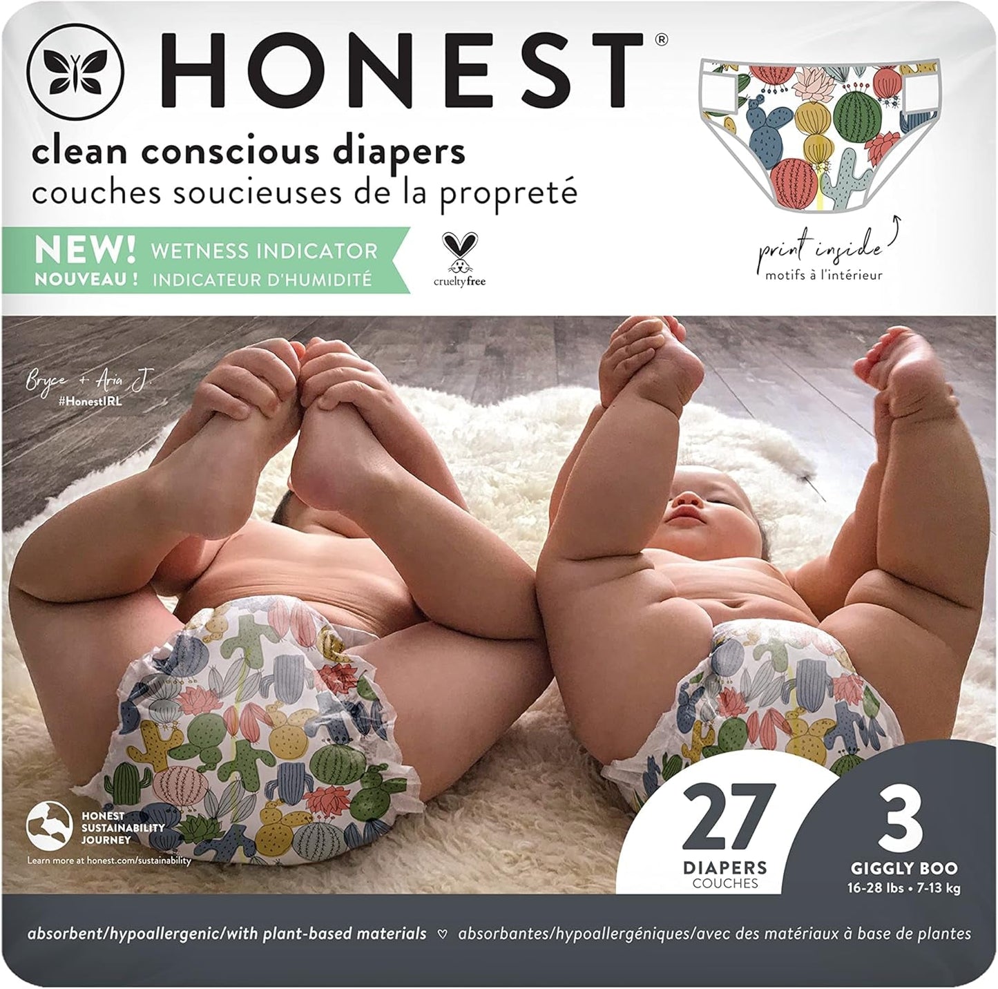 – Pannolini usa e getta ecologici e di alta qualità, Panda, taglia 3 (7,3–12,7 kg), 27 pezzi