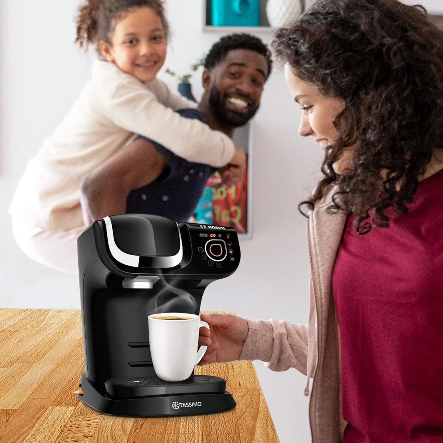Macchina per caffè espresso Tassimo My Way con 2 capsule TAS6502 con filtro per l'acqua, oltre 70 bevande, personalizzazione delle bevande, varietà di caffè, erogazione facile, 1500 W, Nero