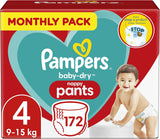Pampers (vecchia versione), mutandine, taglia 4, 9 kg-15 kg, confezione da tre (1 x 88 pannolini)