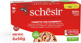Gelatina di Gamberetti Tonno per Gatti, Cibo Umido per Gatti in Gelatina, 8 x 6 Lattine x 50g