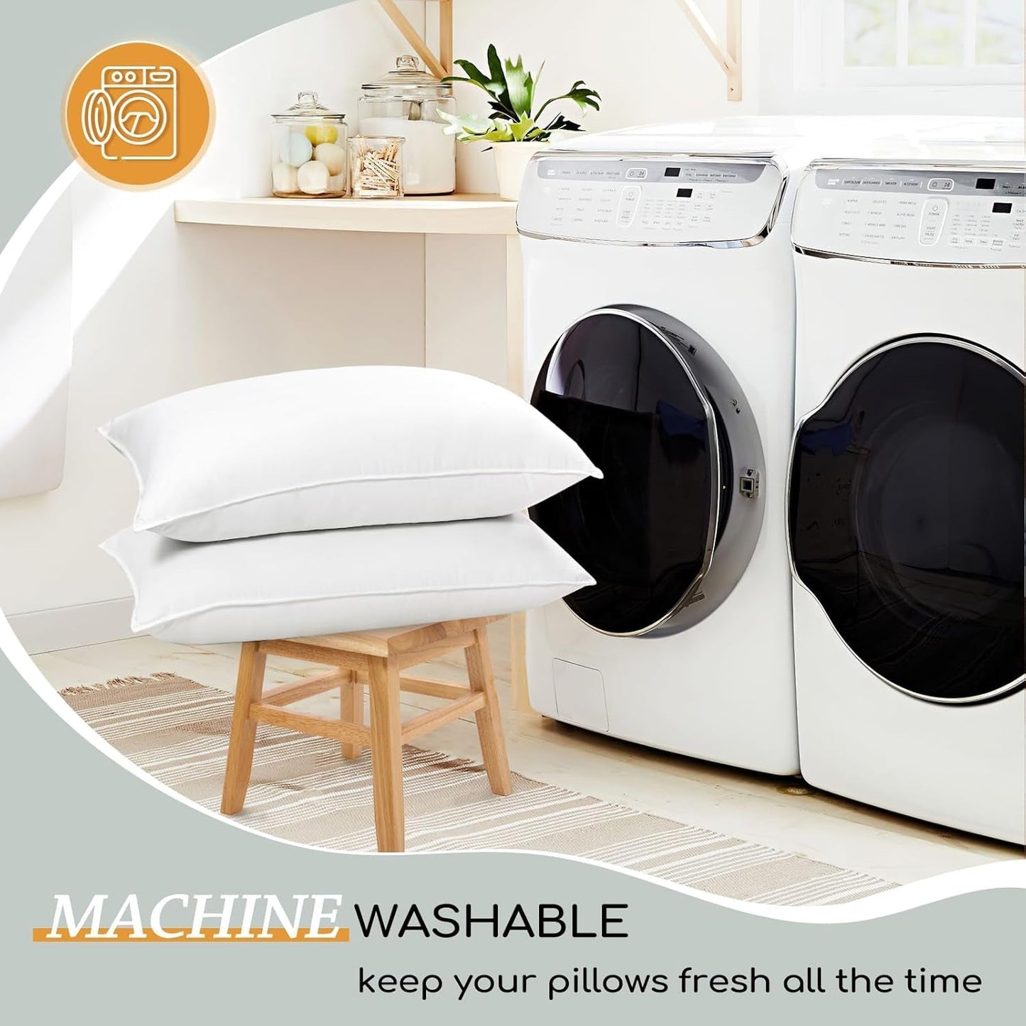 HARBOREST Cuscino per Letto per Dormire, 2 Pezzi, Peluche di Lusso, Cuscino Alternativo, Buono per chi dorme sul fianco e sulla Schiena, Collezione Hotel, Cuscino, Formato Standard/Queen, 50,8 X 66 cm Naty Shop Cuscini Standard