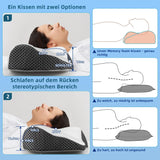 IDEA Cuscino per Dolore al Collo Cuscino Ortopedico in Memory Foam Cuscino Cuscino per Collo ergonomico per un Supporto Ottimale Cuscino Antirussamento per Dormire Laterale, Schiena e Addominale Cuscini Ortopedici Cervicali Naty Shop