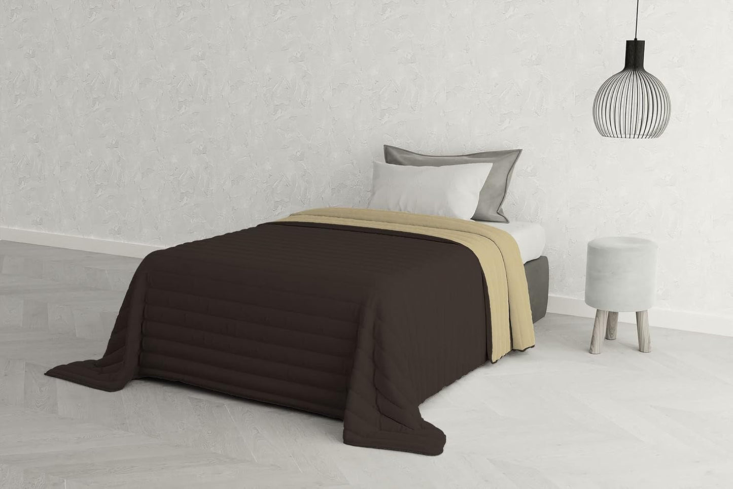 Biancheria da letto italiana Estivo letto singolo, lino, Acqua, 170 X 270 Cm Piumini e trapunte Naty Shop Marrone/panna 170 X 270 Cm