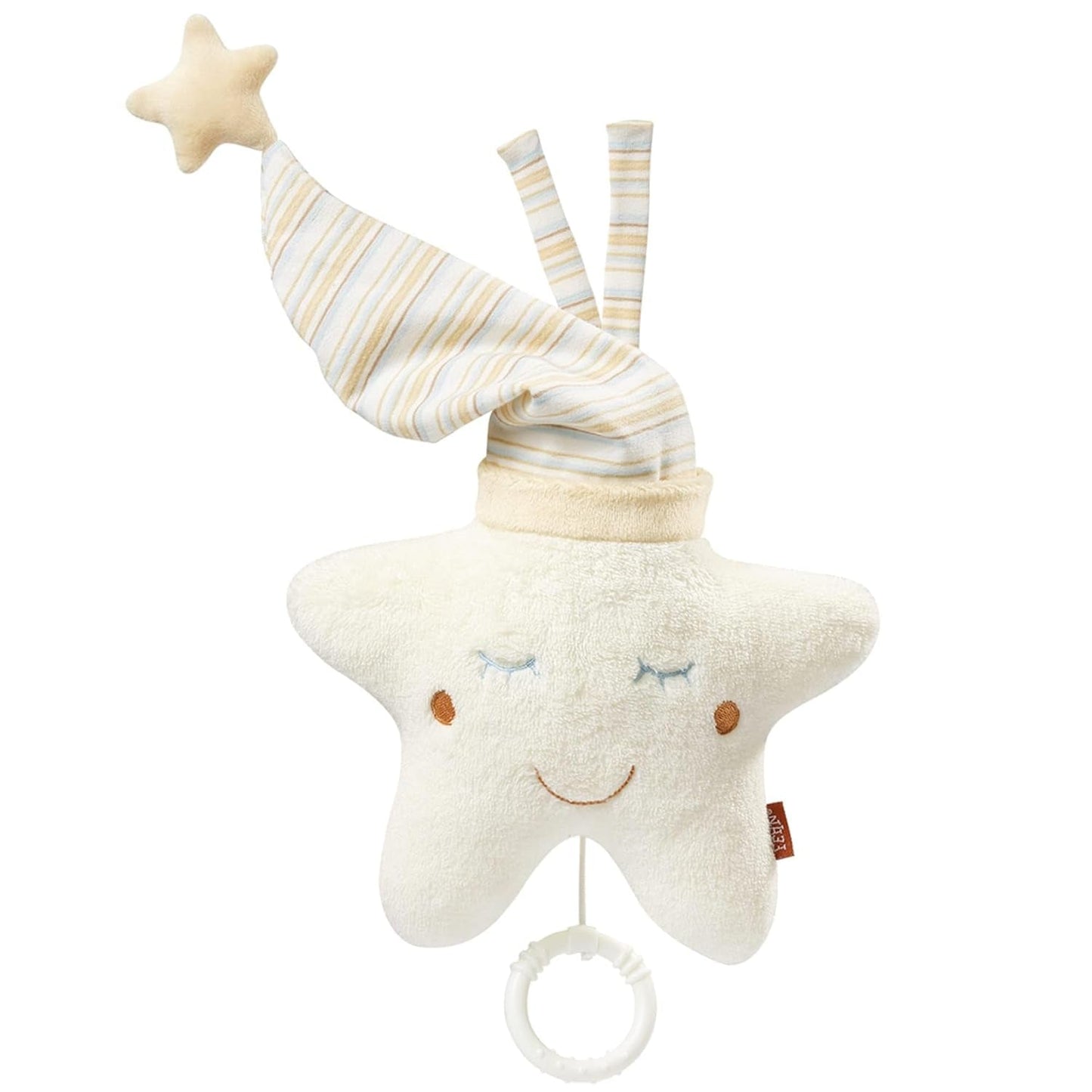 Carillon Fehn stella per addormentare il bambino - carillon con meccanismo musicale rimovibile per appenderlo - canzone per aiutare il sonno "Weißt du wieviel Sternlein stehen" - giocattolo per neonati e bambini da 0+ mesi Jucarii Bebe Naty Shop Steaua