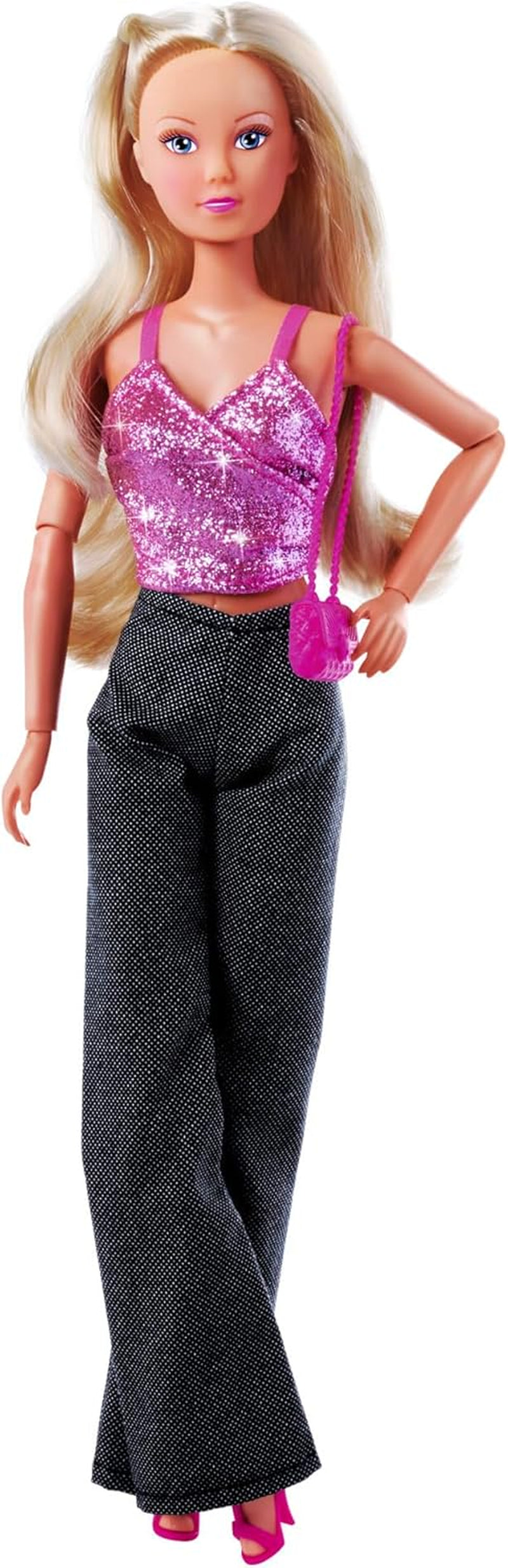 Simba Steffi Love Jeans e glitter abbinati in 2 modi UNO Articolo incluso Top glitterato con jeans e accessori moda per bambole da 29 cm Bambola non inclusa dai 3 anni in su