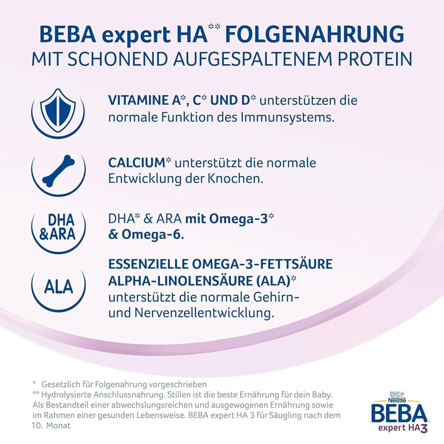 BEBA Expert HA 2 Latte di proseguimento dopo 6 mesi, omogeneizzato con proteine ​​idrolizzate, solo lattosio, senza olio di palma, confezione da 6 (6 x 550 g) Naty Shop