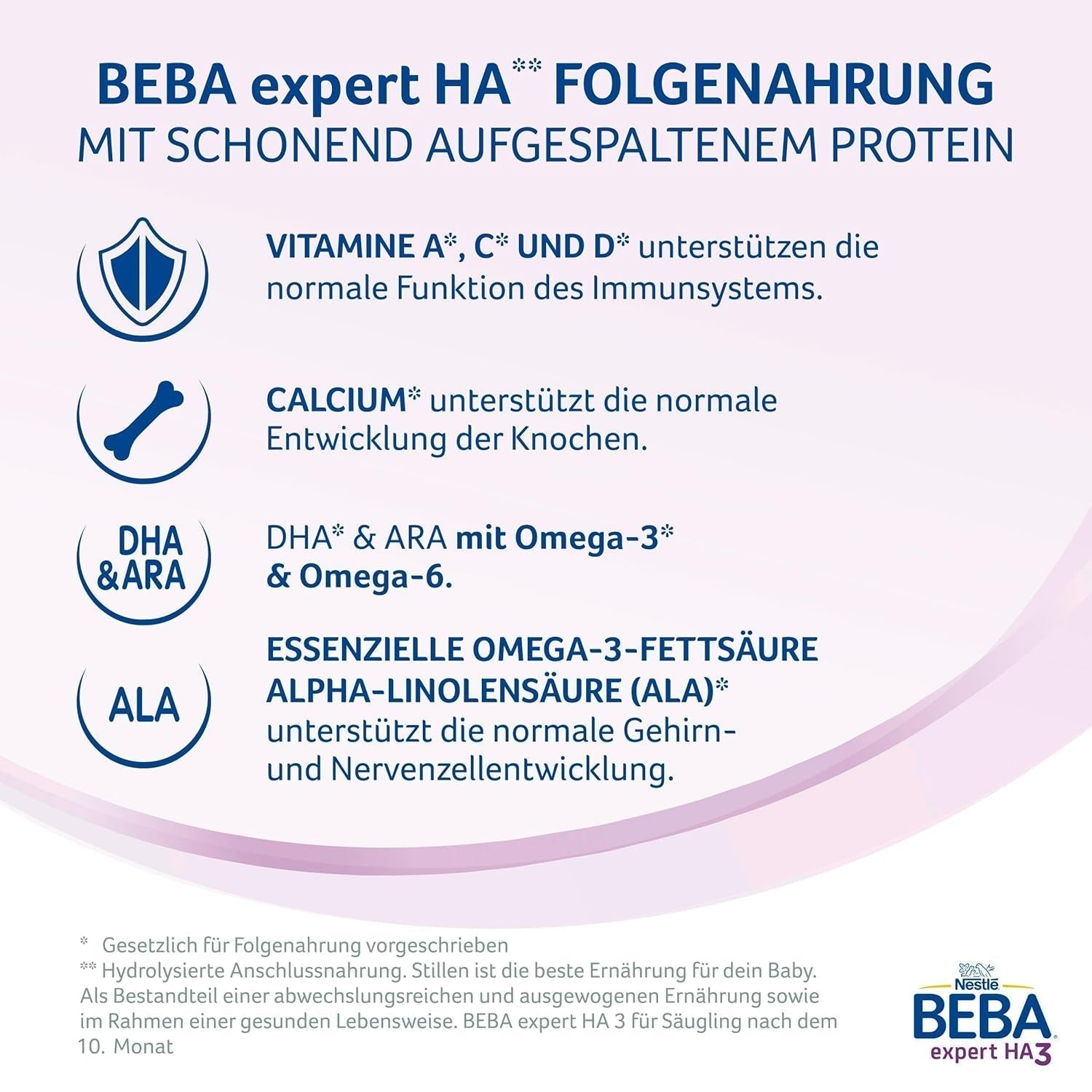 BEBA Expert HA 2 Latte di proseguimento dopo 6 mesi, omogeneizzato con proteine ​​idrolizzate, solo lattosio, senza olio di palma, confezione da 6 (6 x 550 g) Naty Shop
