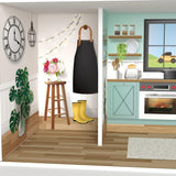 Olivia'S Little World Dreamland Farmhouse Casa delle bambole interattiva in legno per bambini 3 piani con 13 accessori per mobili per bambole Bianco TD-13632A Case delle bambole Naty Shop