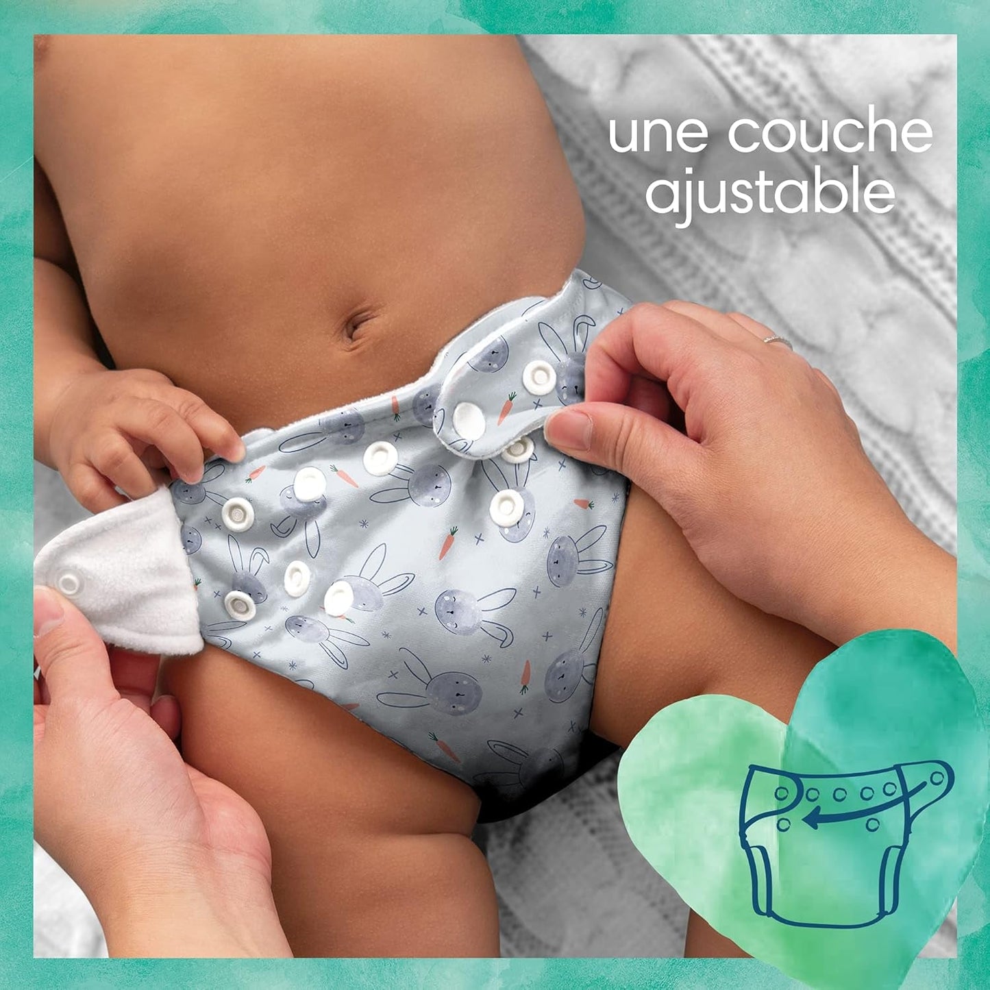 Pampers - Harmony Hybrid Starter Pack, 3 pannolini lavabili + 25 strati superiori usa e getta - 1 confezione