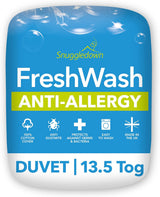 Piumino antiallergico Snuggledown Freshwash, 13.5 Tog Winter Warm, cotone, bianco, letto singolo Piumini e trapunte Naty Shop 10 X 225 X 220 cm 13,5 Tog
