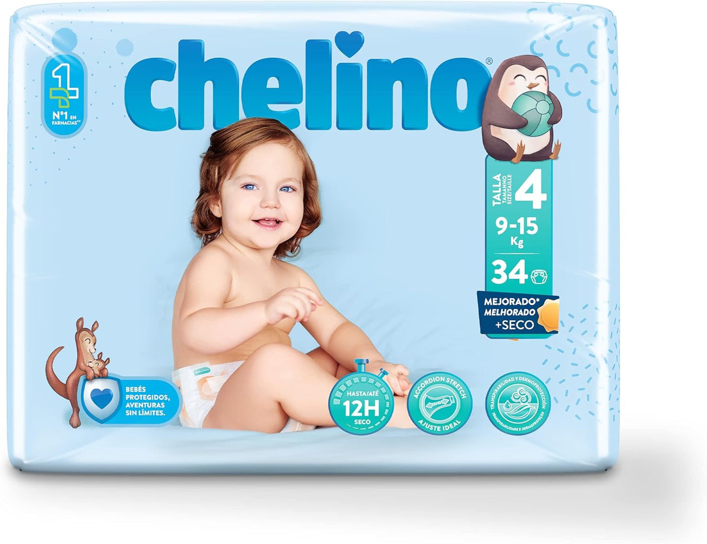 Pannolini per bambini Fashion & Love taglia 4 (9-15 kg), 34 pezzi