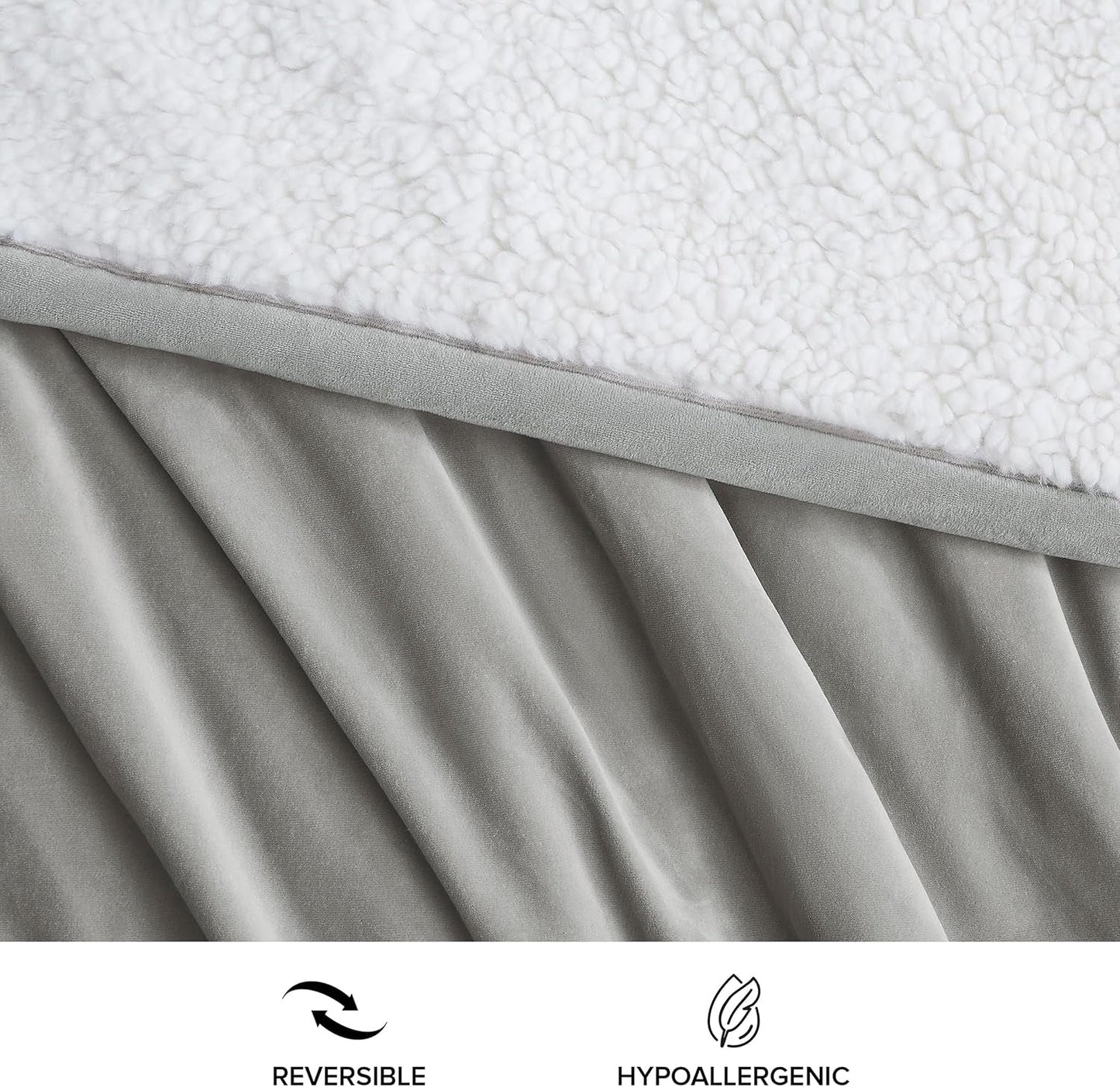 UGG 01465 Bliss Sherpa Coperta da tiro Completamente reversibile per divano o letto Lavabile in lavatrice Facile da pulire Coperte di lusso di grandi dimensioni in morbido peluche 178 x 127 cm Seal Naty Shop Piumini e trapunte
