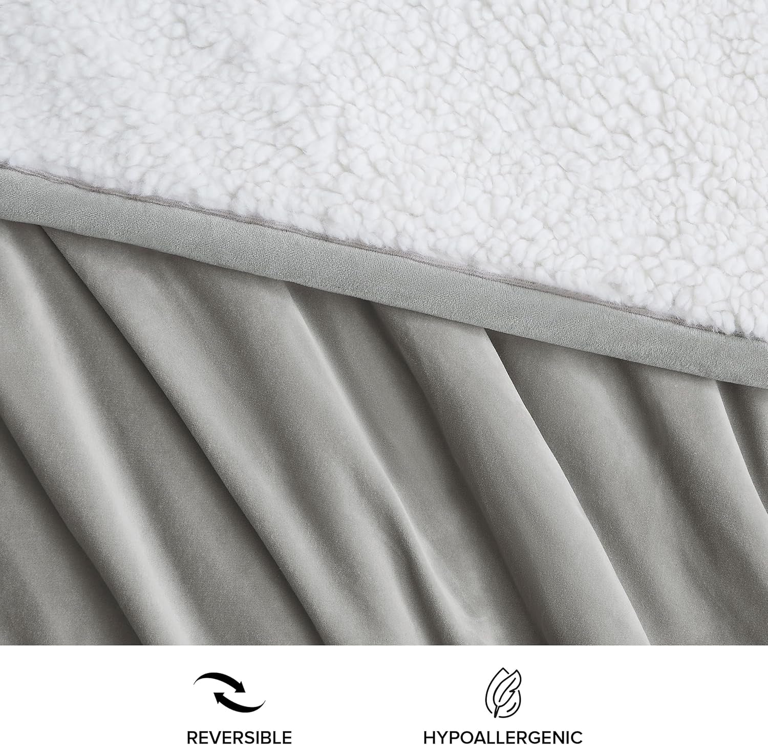 UGG 01465 Bliss Sherpa Coperta da tiro Completamente reversibile per divano o letto Lavabile in lavatrice Facile da pulire Coperte di lusso di grandi dimensioni in morbido peluche 178 x 127 cm Seal Naty Shop Piumini e trapunte