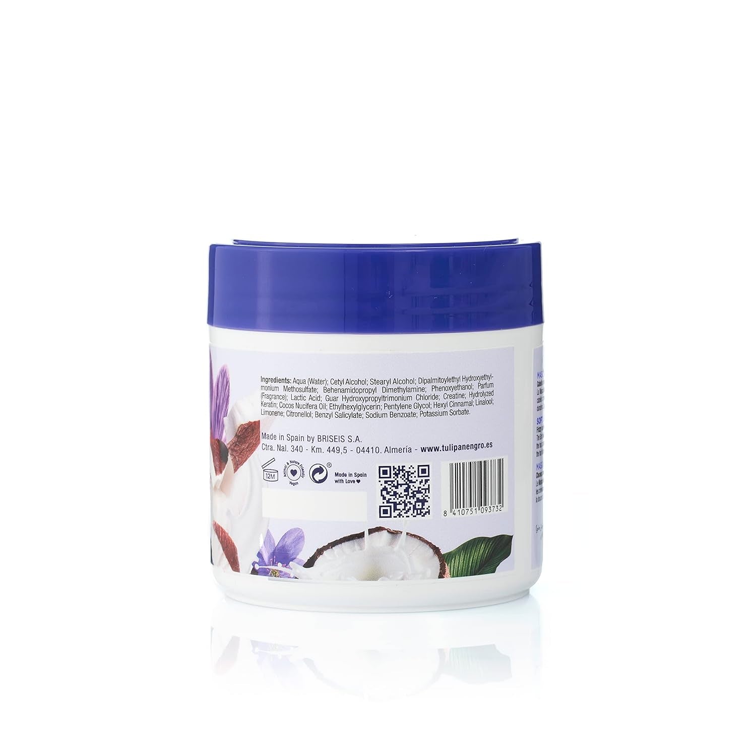 Maschera tulipano nero, morbida e liscia, maschera per capelli Naty Shop da 400 ml