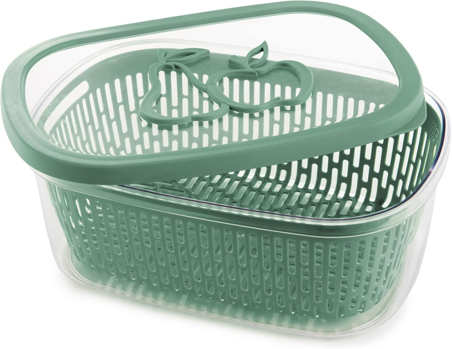 Sega per conservare sapore frutta, plastica, verde, 4 LT - rettangolare Scatole conservazione alimenti Naty Shop