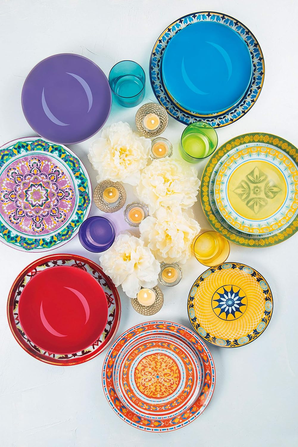 Servizio tavola Excelsa ETNO Chic, porcellana, multicolore, 21 pezzi