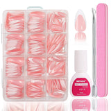 Set unghie finte ballerina - 240 pezzi di delicato rosa lilla per unghie finte, colla a copertura totale su unghie finte, set di punte per unghie finte per manicure e nail art per donne e ragazze (rosa lavanda)
