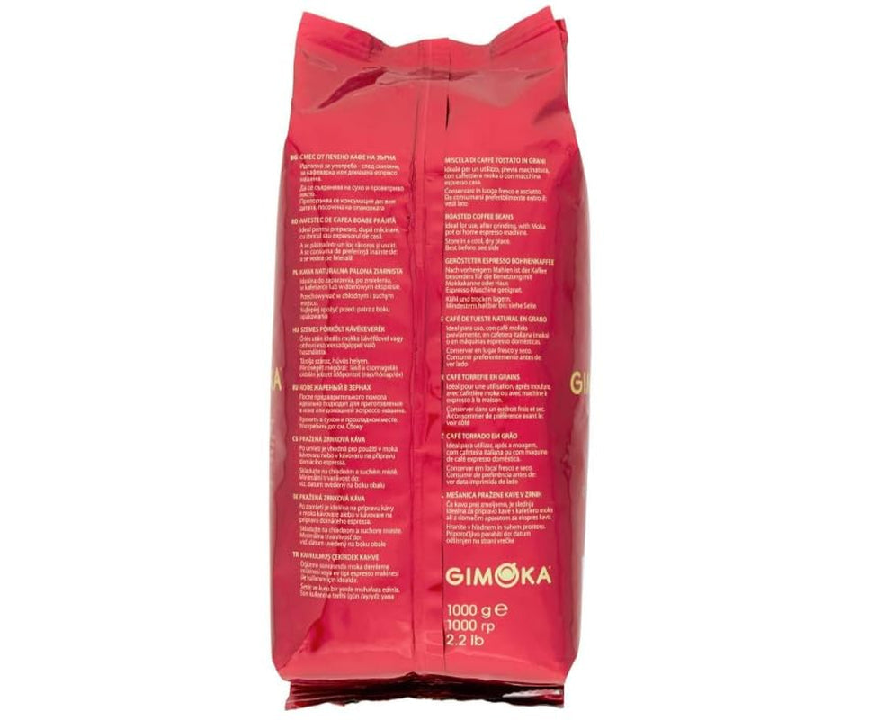 Gimoka Gran Bar Caffè in Grani, Ricco e Cremoso, 1kg, Confezione da 10, + Portachiavi
