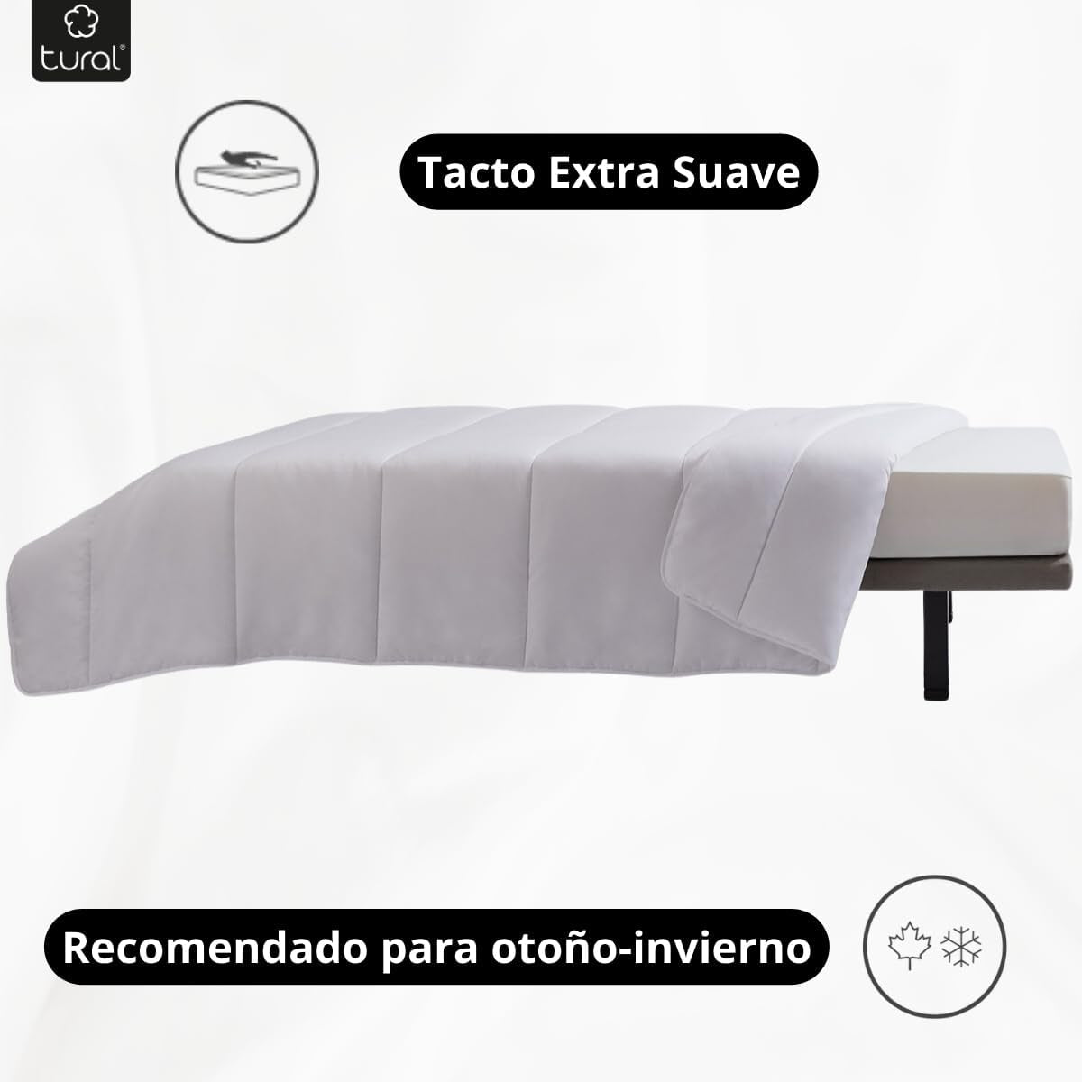 Tural - Trapunta 150 X 220 cm con trattamento Aloe Vera, imbottitura in fibra 300 G/M², morbida, traspirante, certificata Oeko-Tex (bianco, letto 90 cm) Trapunte e Trapunte Naty Shop