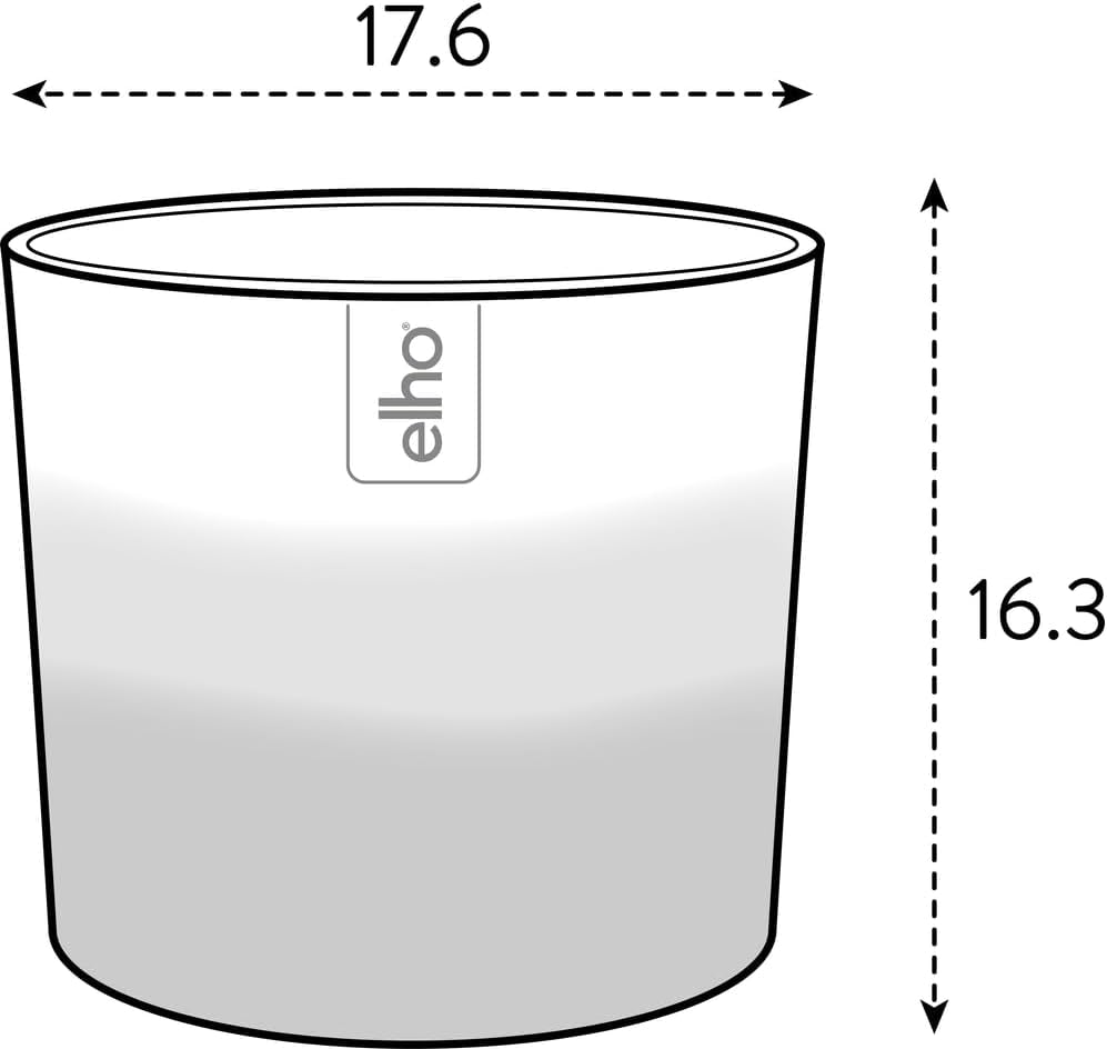 Vaso rotondo elho Sfumatura di colore 18 cm - Vasi da fiori per interni - 100% plastica riciclata - Ø 18,2 x H 16,8 - Beige/Beige Arenaria