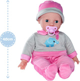 Simba 105140066 - Laura Interactive, bambola dal corpo morbido con occhi assonnati, balbetta quando viene spostata, beve dal biberon e si addormenta, 40 cm, bambola per bambini da 2 anni