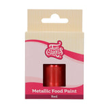 Funcakes Red Metallic Food Paint: crea effetti metallici su fondente, marzapane, glassa reale e biscotti. Colorante alimentare 100% commestibile, Halal, adatto a vegetariani e vegani, 30 ml