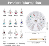 OLYCRAFT 24 Pezzi Anello per Nagelschmuck Ciondola Nail Art Accessori con Strumento per piercing al Nagel Bohrer Manueller Bohrer Aus Legierung per Tips, Acrilico, Gel e Decorazioni