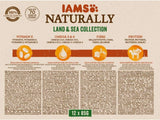 IAMS Alimento Umido Naturale per Gatti in Salsa - Alimento umido di carne e pesce di alta qualità per gatti adulti, Collezione Land & Sea, 12 x 85g