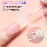 Makartt Poly Nail Extension Gel - 50 ML Extension Builder acrilico Poly Nägel Aufbaugel Extender Gel per gelnägel per Nagelverlängerung, Nagelstärkung, Nail Art Dekoration(Trasparente)