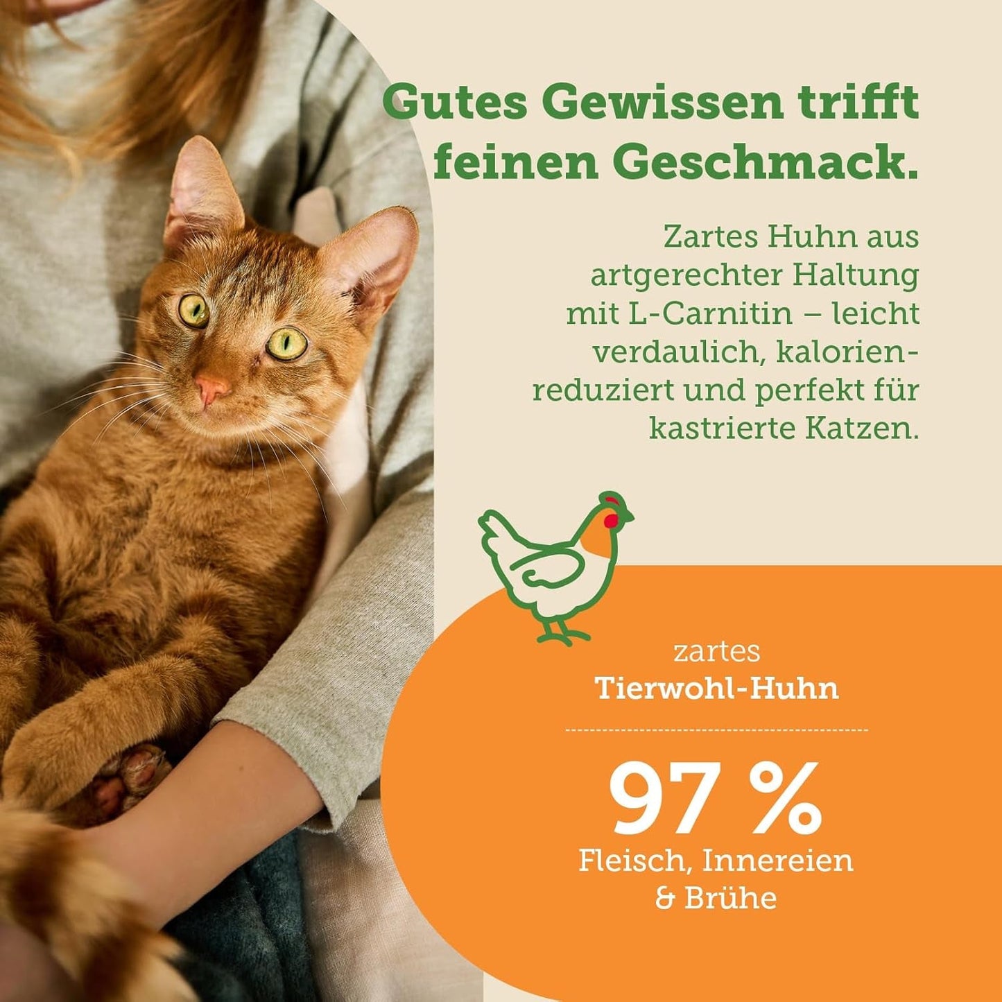 MERA Cats Nature Wet Sterilised/Light Pollo Cibo 12x85g | Per gatti sterilizzati/castrati | Senza zucchero e cereali | Alimento umido a basso contenuto di grassi e ad alto contenuto di carne