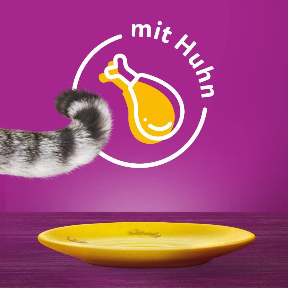 Whiskas 1+ cibo umido per gatti con pollo in gelatina, 28x85g (1 confezione) - Cibo umido di alta qualità per gatti adulti in bustine da 28 porzioni