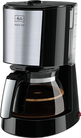 Melitta Enjoy Top Therm - Macchina per caffè espresso con filtro e caraffa termica in acciaio inossidabile, fino a 10 tazze di caffè, nero/acciaio inossidabile