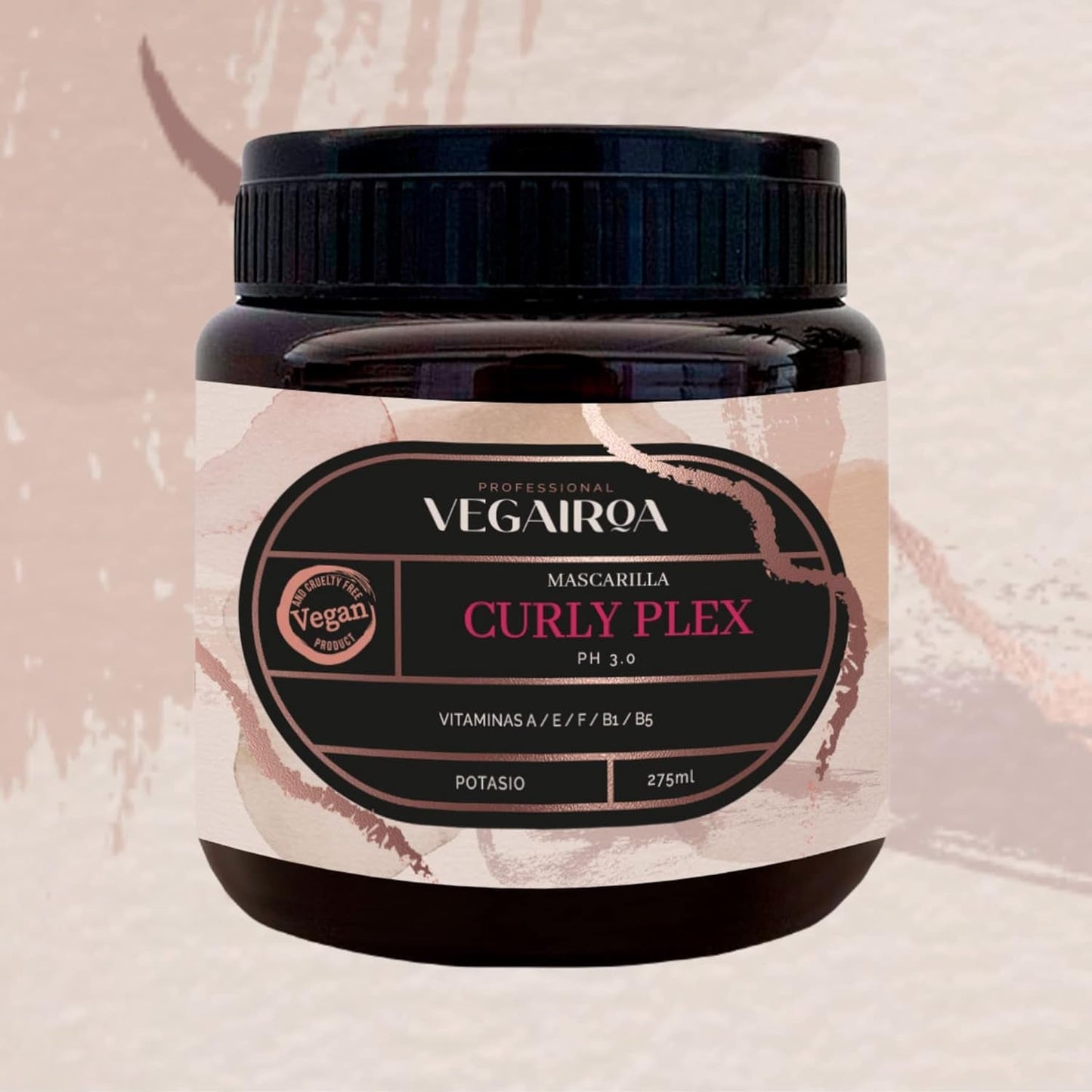 VEGAIROA - Curly Plex Mask - Maschera per ricci definiti senza effetto crespo - Cura idratante profonda - Per capelli ricci o ondulati - Prodotto professionale per parrucchieri vegani - Maschera per capelli Naty Shop 300ml